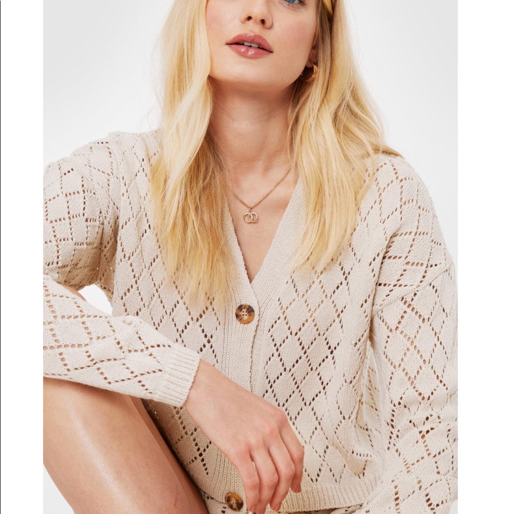 Diamond Knit set Cardigan and Shorts Lounge - Picture 4 of 6